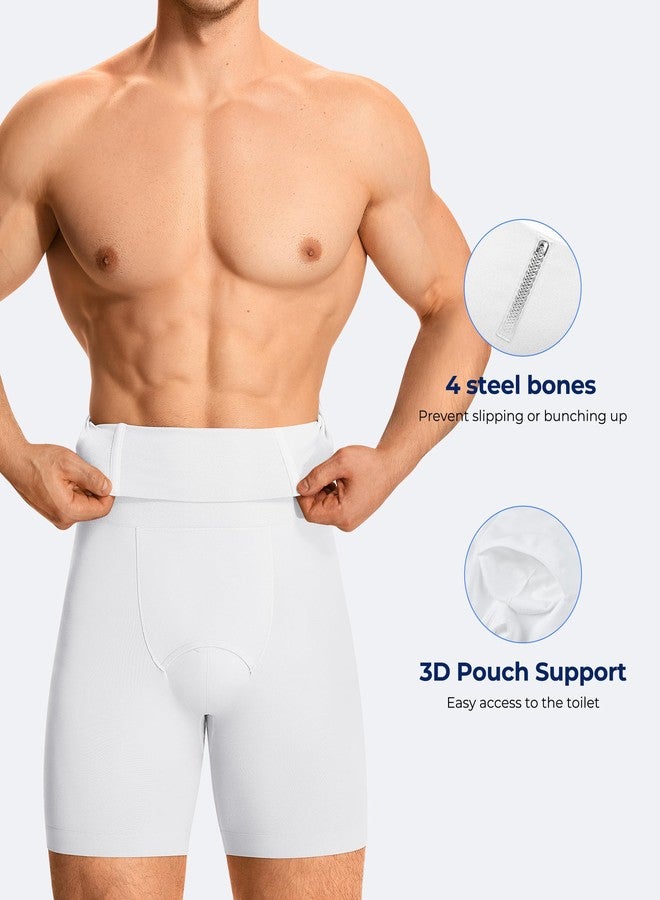 TAILONG Mens Shapewear Tummy Control Underwear Compression Shorts Men Slimming Body Shaper Leg Boxer Briefs White - Image 2